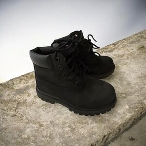 Timberland 6-Inch Premium Toddler Boots Black Nubuck Waterproof 12807 Size 8